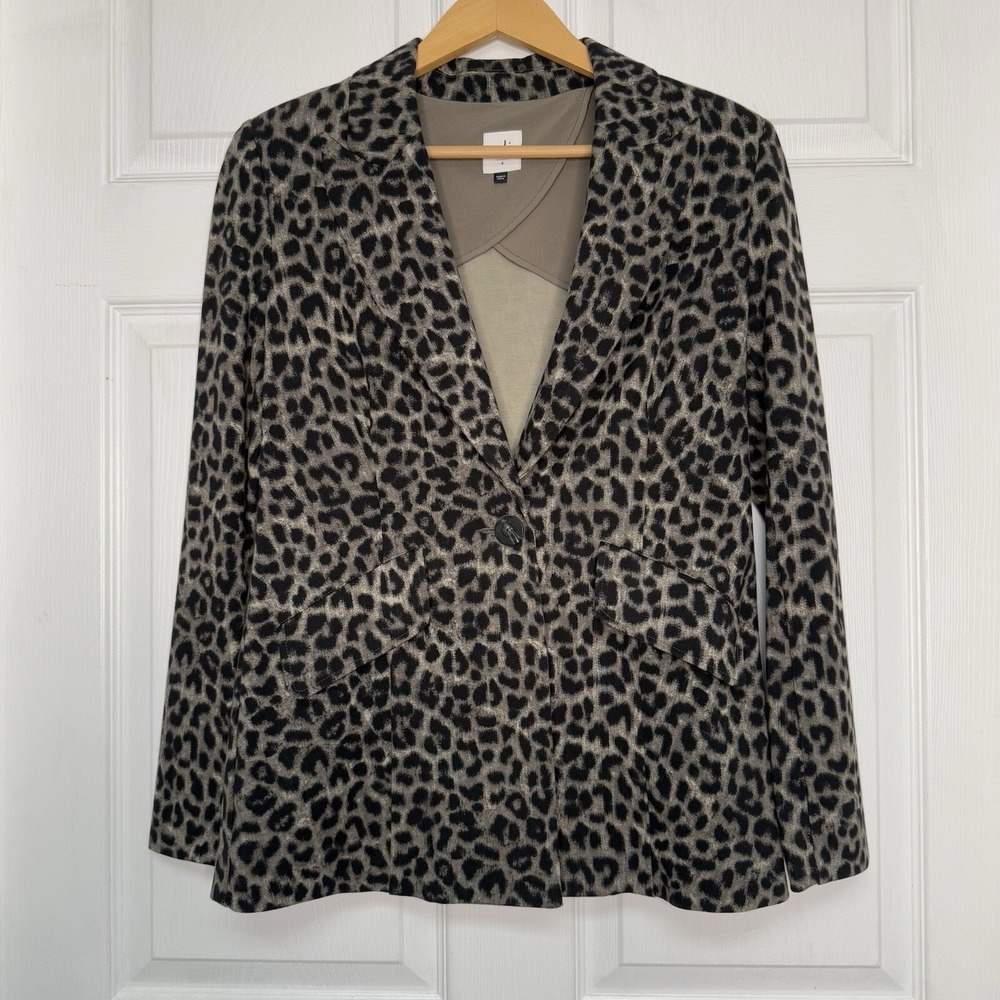 Cabi Women's size 4 Cheetah Print Formal Jacket/Skirt w/Pockets Corpcore Mobwife - Picture 2 of 16